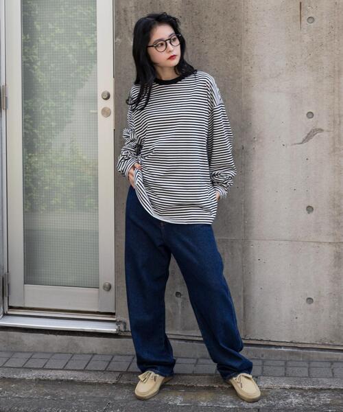 WEGO(ウィゴー)の「WEGO/ワイドスリーブボーダーロンT(Tシャツ/カットソー・メンズ・レッド系その他5/ブラック系その他5・LARGE/MEDIUM)」の16枚目の写真