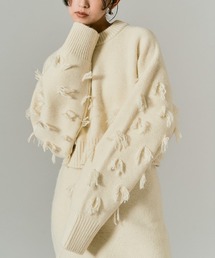 ポイントフリンジ ショート丈 ニット セーター / Pointed Fringe Short Knit