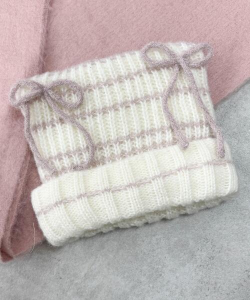 WEGO（ウィゴー）の「WEGO/ラメリボンネコミミニットキャップ（ニットキャップ/ビーニー・レディース・ブラウン/オフホワイト/グレー/ブラック・FREE）」の21枚目の写真