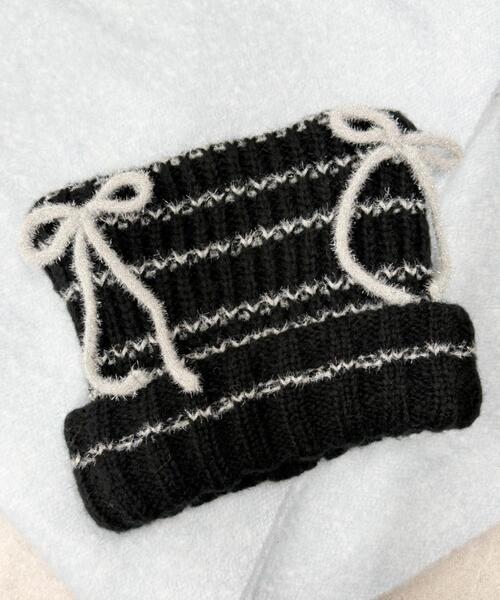 WEGO（ウィゴー）の「WEGO/ラメリボンネコミミニットキャップ（ニットキャップ/ビーニー・レディース・ブラウン/オフホワイト/グレー/ブラック・FREE）」の17枚目の写真