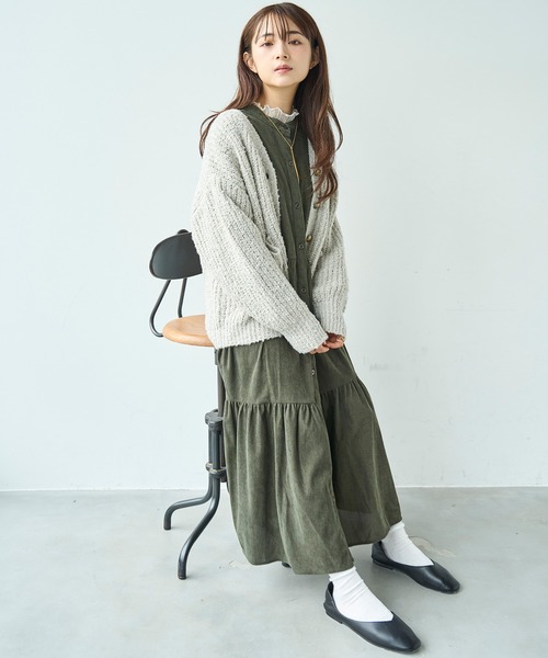 セール】ミックスニットカーディガン【588105】（カーディガン/ボレロ