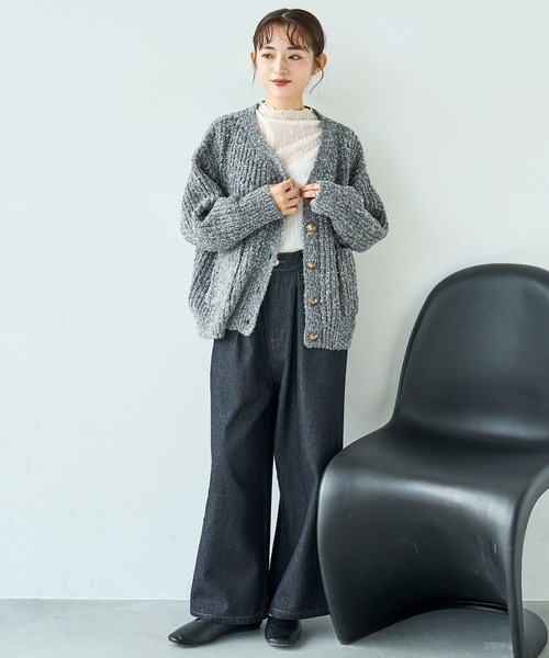 セール】ミックスニットカーディガン【588105】（カーディガン/ボレロ