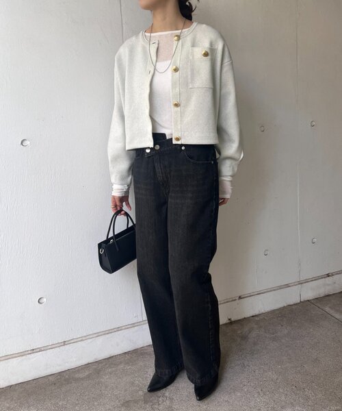 SHENERY（シーナリー）の「ラメニットカーディガン（カーディガン/ボレロ・レディース・ライトグレー/ブラウン/ブラック・FREE）」の5枚目の写真