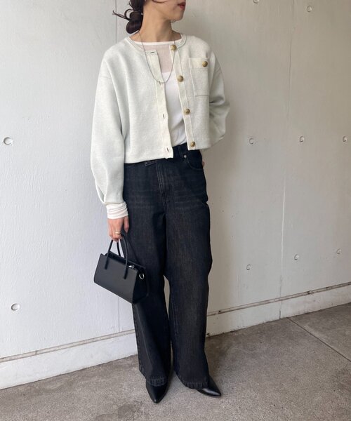 SHENERY（シーナリー）の「ラメニットカーディガン（カーディガン/ボレロ・レディース・ライトグレー/ブラウン/ブラック・FREE）」の6枚目の写真