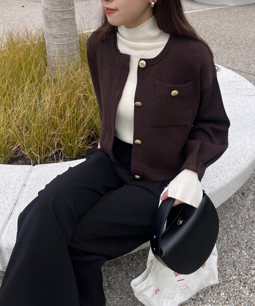 SHENERY（シーナリー）の「ラメニットカーディガン（カーディガン/ボレロ・レディース・ライトグレー/ブラウン/ブラック・FREE）」の12枚目の写真