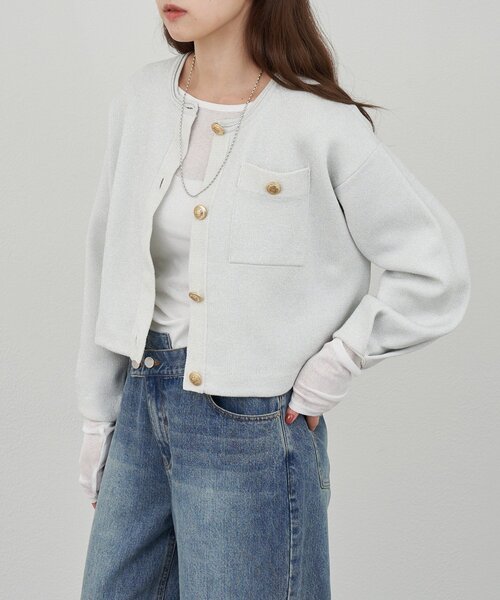 ラメニットカーディガン（カーディガン/ボレロ）｜SHENERY（シーナリー