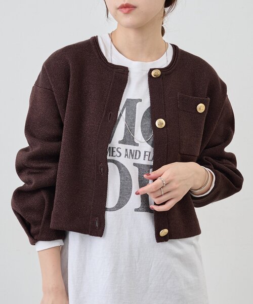 SHENERY（シーナリー）の「ラメニットカーディガン（カーディガン/ボレロ・レディース・ライトグレー/ブラウン/ブラック・FREE）」の17枚目の写真