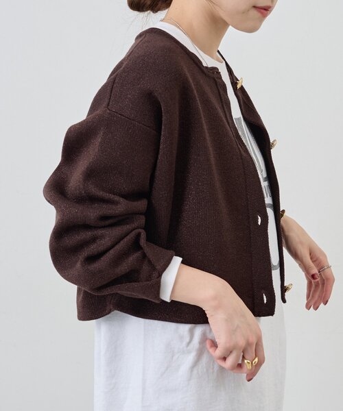 SHENERY（シーナリー）の「ラメニットカーディガン（カーディガン/ボレロ・レディース・ライトグレー/ブラウン/ブラック・FREE）」の21枚目の写真