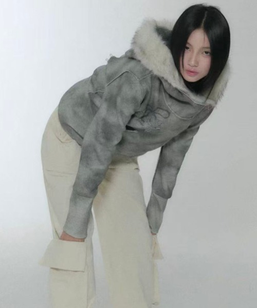 2way ミリタリーファージャケット 短丈 ライナー ボンバージャケット y2k 2way ミリタリーファージャケット 短丈 ライナー ボンバー