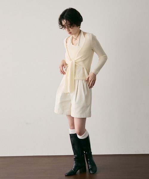 Trish（トリッシュ）の「ホルターネックカーディガン風ニットプルオーバー（ニット/セーター・レディース・チャコールグレー/アイボリー・FREE）」の10枚目の写真