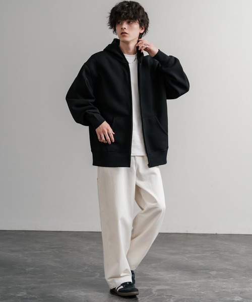 Rocky Monroe（ロッキーモンロー）の「ヘビーウェイト裏起毛オーバーサイズフルジップパーカー/フーディー（パーカー・メンズ・オートミール/チャコールグレー/杢グレー/ブラック/バーガンディー・LL/L/M）」の22枚目の写真