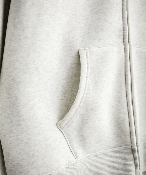 Rocky Monroe（ロッキーモンロー）の「ヘビーウェイト裏起毛オーバーサイズフルジップパーカー/フーディー（パーカー・メンズ・オートミール/チャコールグレー/杢グレー/ブラック/バーガンディー・LL/L/M）」の9枚目の写真