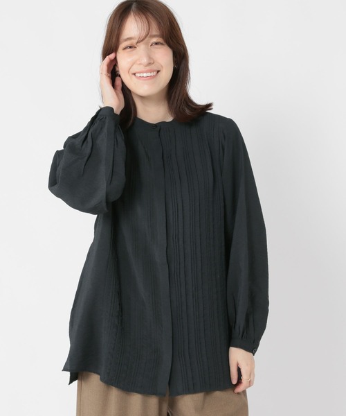 studio CLIP（スタディオクリップ）の「インドランダムタックシャツ《オケージョン2025AW》（シャツ/ブラウス・レディース・ブラック/アイボリー・FREE）」の9枚目の写真