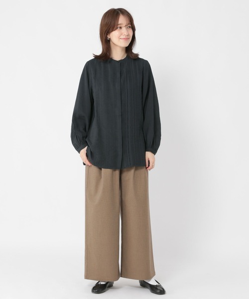 studio CLIP（スタディオクリップ）の「インドランダムタックシャツ《オケージョン2025AW》（シャツ/ブラウス・レディース・ブラック/アイボリー・FREE）」の11枚目の写真