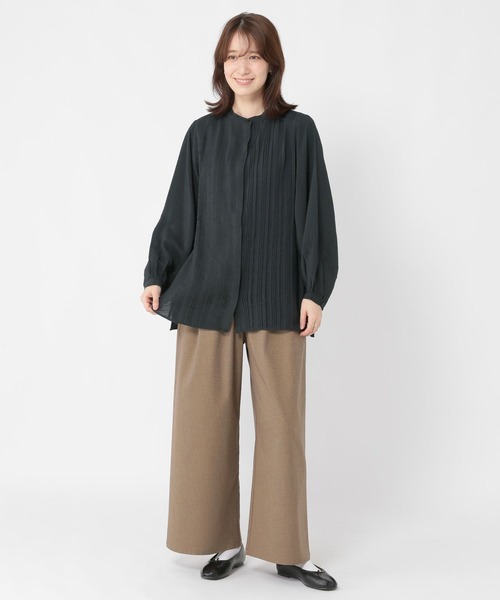 studio CLIP（スタディオクリップ）の「インドランダムタックシャツ《オケージョン2025AW》（シャツ/ブラウス・レディース・ブラック/アイボリー・FREE）」の12枚目の写真