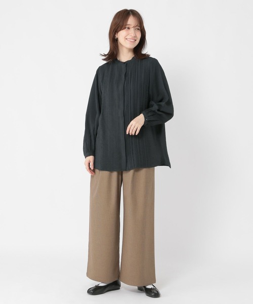 studio CLIP（スタディオクリップ）の「インドランダムタックシャツ《オケージョン2025AW》（シャツ/ブラウス・レディース・ブラック/アイボリー・FREE）」の13枚目の写真