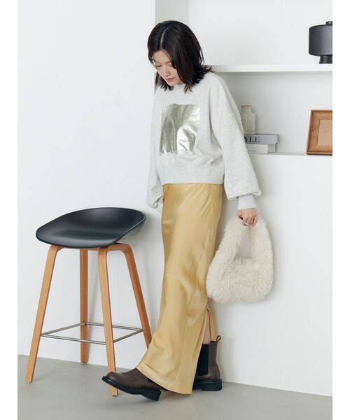 Ungrid（アングリッド）の「サテンフレアスカート（スカート・レディース・イエロー/アイボリー/ブラック・SMALL/MEDIUM）」の10枚目の写真