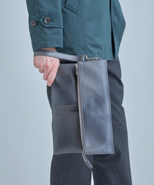 MEN'S BIGI（メンズビギ）の「【SEEKER/シーカー】別注 2wayクラッチ&ショルダーバッグ（ショルダーバッグ・メンズ・グレー/キャメル・FREE）」の6枚目の写真