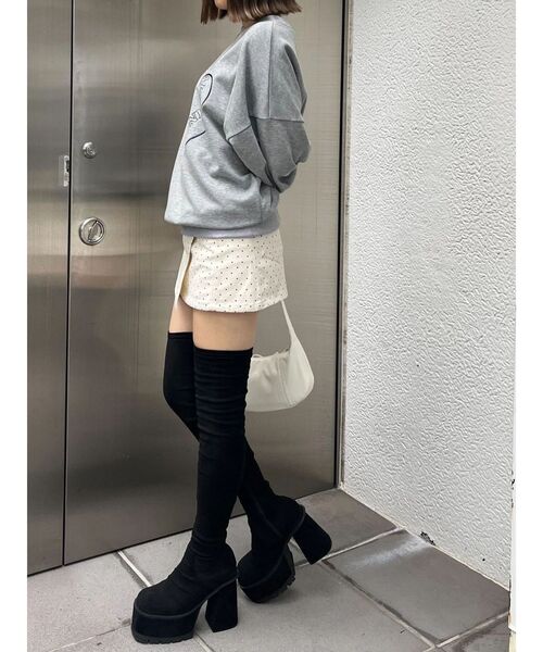 EMODA（エモダ）の「ハートロゴオーバースウェットプルオーバー（スウェット・レディース・ネイビー/ブラック/グレー・FREE）」の10枚目の写真