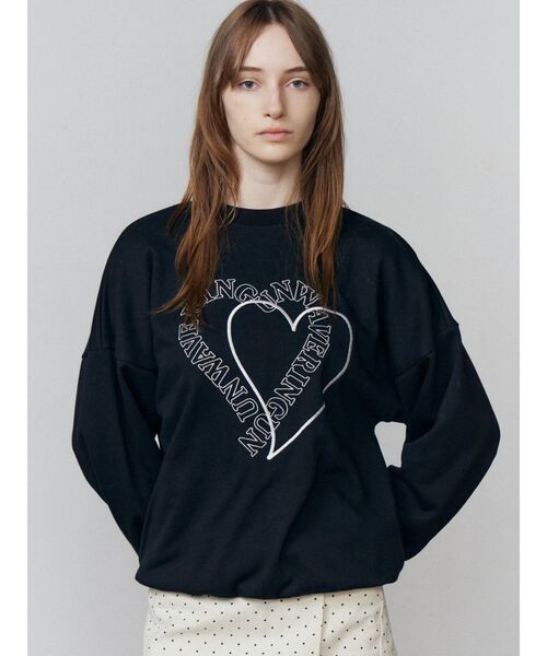 EMODA(エモダ)の「ハートロゴオーバースウェットプルオーバー(スウェット・レディース・ネイビー/ブラック/グレー・FREE)」の8枚目の写真