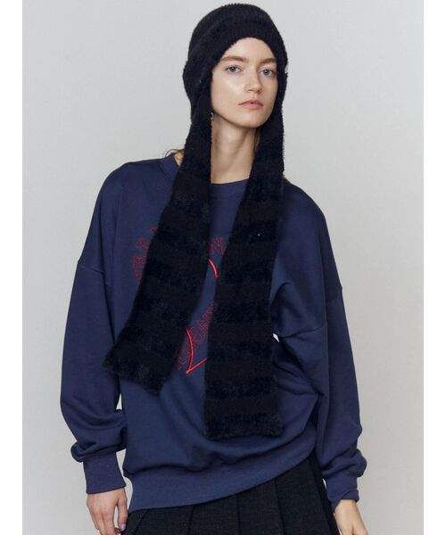 EMODA(エモダ)の「ハートロゴオーバースウェットプルオーバー(スウェット・レディース・ネイビー/ブラック/グレー・FREE)」の10枚目の写真