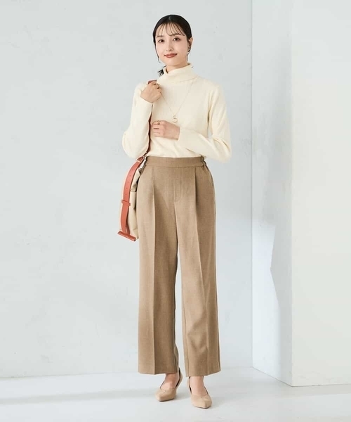 a.v.v(アーヴェヴェ)の「【洗える】ツイード調ストレートパンツ(その他パンツ・レディース・ベージュ/グレー・38/36/40)」の3枚目の写真