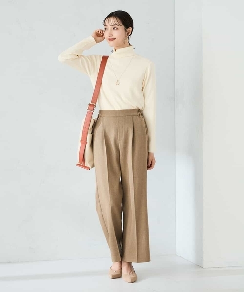 a.v.v(アーヴェヴェ)の「【洗える】ツイード調ストレートパンツ(その他パンツ・レディース・ベージュ/グレー・38/36/40)」の7枚目の写真