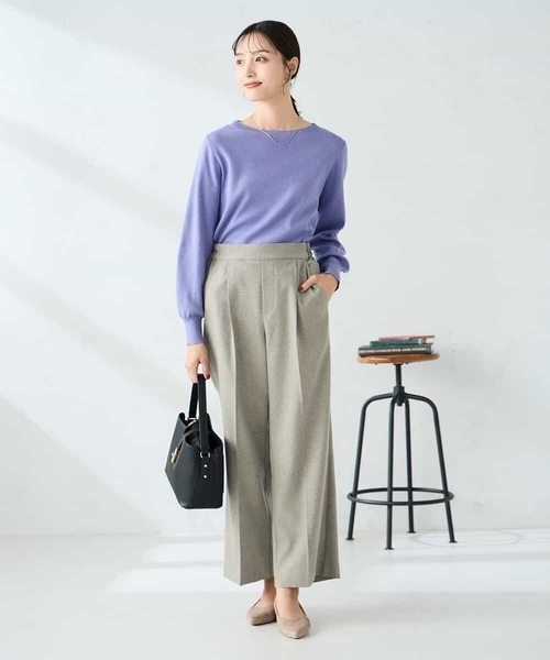 a.v.v(アーヴェヴェ)の「【洗える】ツイード調ストレートパンツ(その他パンツ・レディース・ベージュ/グレー・38/36/40)」の12枚目の写真