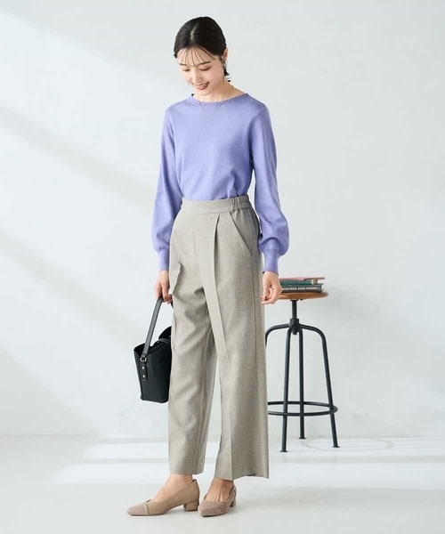 a.v.v(アーヴェヴェ)の「【洗える】ツイード調ストレートパンツ(その他パンツ・レディース・ベージュ/グレー・38/36/40)」の16枚目の写真