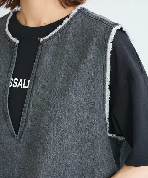 Green Parks(グリーンパークス)の「フリンジ付きデニムベスト(ベスト・レディース・ブラウン/ブラック・FREE)」の19枚目の写真