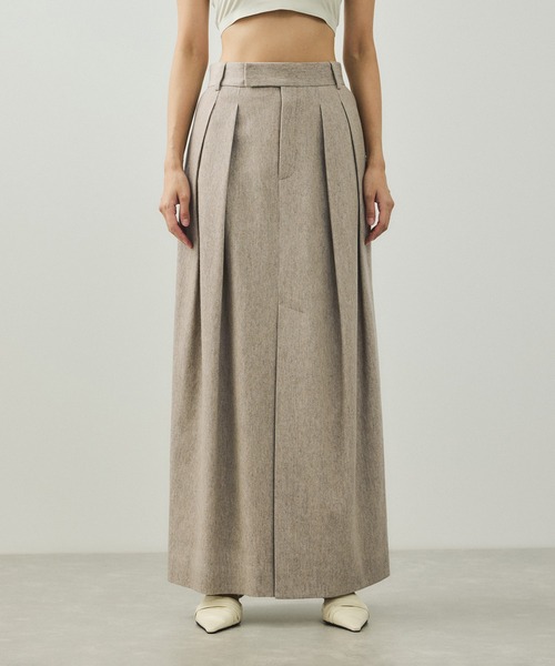 ADAM ET ROPE'(アダムエロペ)の「【EMOELLE】ウールコットン2タックスカート(スカート・レディース・チャコールグレー/ベージュ系その他・36/38)」の1枚目の写真