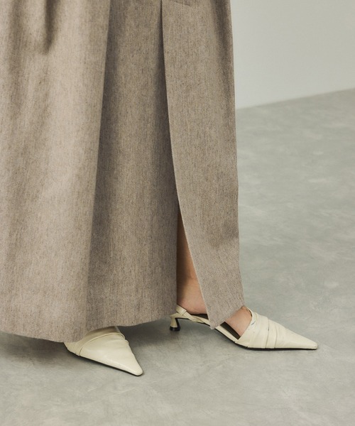 ADAM ET ROPE'(アダムエロペ)の「【EMOELLE】ウールコットン2タックスカート(スカート・レディース・チャコールグレー/ベージュ系その他・36/38)」の5枚目の写真