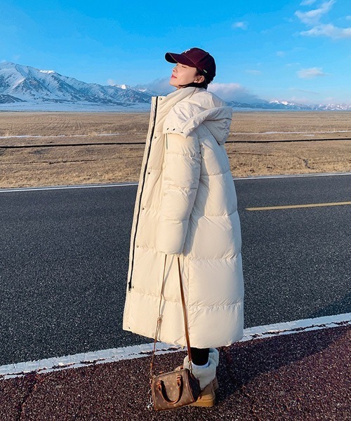 AITRAS フード付きロングダウンジャケット Dream garden（ドリームガーデン） ダウンコート ダウンジャケット