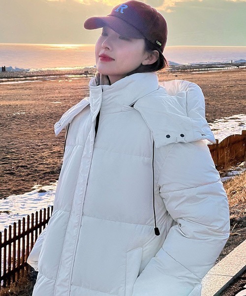 セール】フード付きロングダウンジャケット（ダウンジャケット/コート