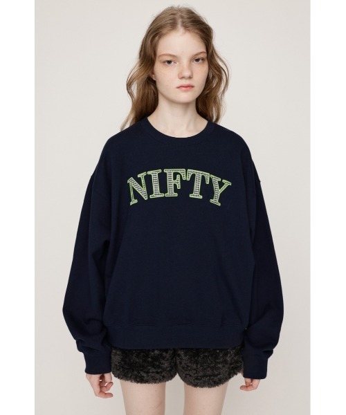 SLY（スライ）の「【ZOZO限定カラーあり】APPLIQUE LOGO SW TOPS アップリケ ロゴ スウェット トップス 秋服 冬服　トレーナー（スウェット・レディース・杢グレー/ブラウン/レッド/ネイビー/ブラック・FREE）」の7枚目の写真