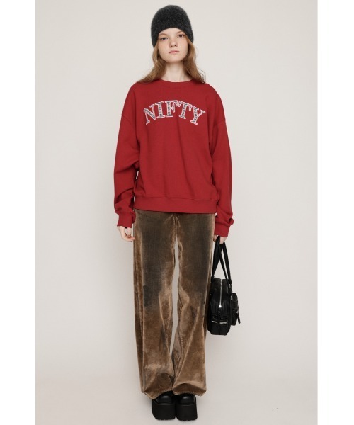 SLY（スライ）の「【ZOZO限定カラーあり】APPLIQUE LOGO SW TOPS アップリケ ロゴ スウェット トップス 秋服 冬服　トレーナー（スウェット・レディース・杢グレー/ブラウン/レッド/ネイビー/ブラック・FREE）」の10枚目の写真