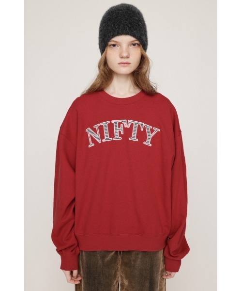 SLY（スライ）の「【ZOZO限定カラーあり】APPLIQUE LOGO SW TOPS アップリケ ロゴ スウェット トップス 秋服 冬服　トレーナー（スウェット・レディース・杢グレー/ブラウン/レッド/ネイビー/ブラック・FREE）」の11枚目の写真