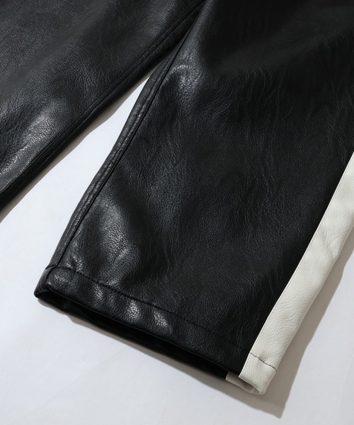 セール】【FUBU/フブ】 Faux Leather Track Pants / フォウ レザー