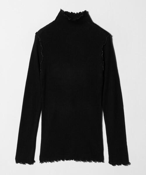 A DAY IN THE LIFE UNITED ARROWS(アデイインザライフユナイテッドアローズ)の「リブ ラメメロー ハイネックニット <A DAY IN THE LIFE>(ニット/セーター・レディース・ブラック/モカ/ライトグレー/ベージュ/その他1・FREE)」の2枚目の写真