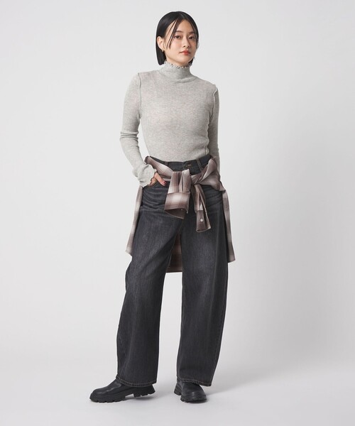 A DAY IN THE LIFE UNITED ARROWS(アデイインザライフユナイテッドアローズ)の「リブ ラメメロー ハイネックニット <A DAY IN THE LIFE>(ニット/セーター・レディース・ブラック/モカ/ライトグレー/ベージュ/その他1・FREE)」の7枚目の写真