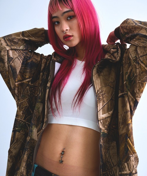 Revo.(レボ)の「リアルツリーカモ デジタルプリント ジップ フーディー ツリーカモ 裏毛 スウェット ジップパーカー(パーカー・メンズ・リアルツリーカモ/グレー系カモフラージュ・L/M)」の2枚目の写真