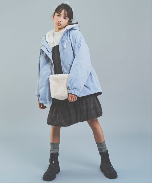 pom ponette junior(ポンポネットジュニア)の「フェイクファーミニショルダーバッグ(ショルダーバッグ・キッズ・ブルーグレー/ライトピンク/アイボリー・F)」の14枚目の写真
