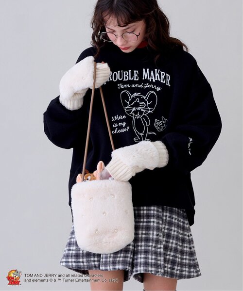 pom ponette junior(ポンポネットジュニア)の「フェイクファーミニショルダーバッグ(ショルダーバッグ・キッズ・ブルーグレー/ライトピンク/アイボリー・F)」の16枚目の写真