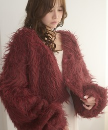 Ambre Neige(アンブルネージュ)のshaggy short knit cardigan / シャギーショートニットカーディガン(カーディガン/ボレロ)
