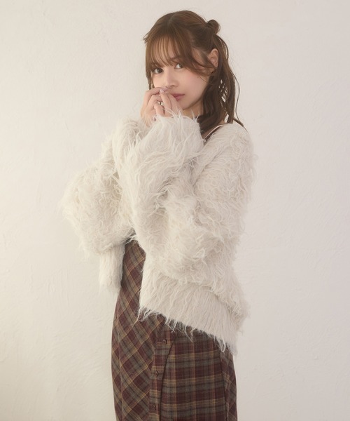 Ambre Neige（アンブルネージュ）の「shaggy short knit cardigan