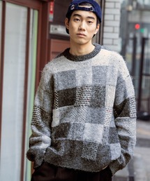 niko and... | ブロックチェックニットプルオーバー(ニット/セーター)