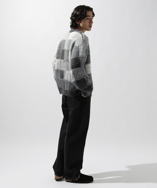 niko and...(ニコアンド)の「ブロックチェックニットプルオーバー(ニット/セーター・メンズ・チャコール/ブラウン・MEDIUM/LARGE)」の7枚目の写真