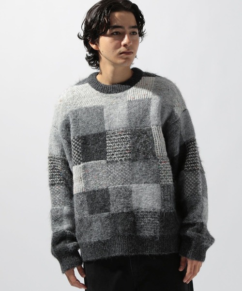 niko and...(ニコアンド)の「ブロックチェックニットプルオーバー(ニット/セーター・メンズ・チャコール/ブラウン・MEDIUM/LARGE)」の8枚目の写真