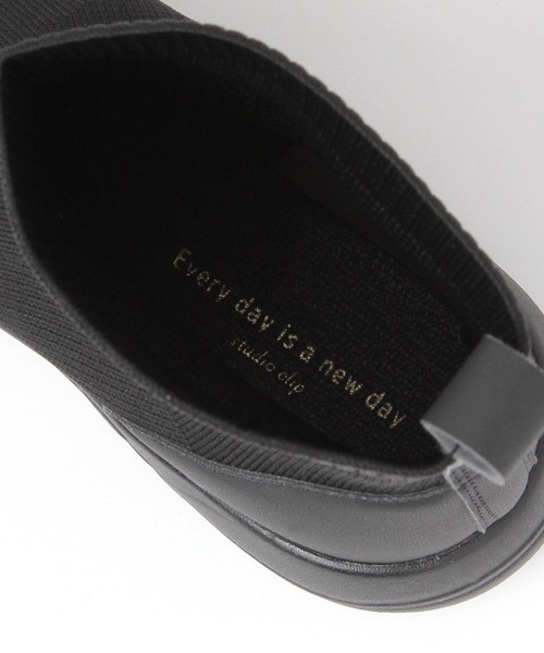 studio CLIP（スタディオクリップ）の「【撥水・消臭・抗菌防臭・クッションインソール】軽らく撥水ニットブーツ（ブーツ・レディース・グレー/ブラック/アイボリー・LARGE/MEDIUM）」の12枚目の写真