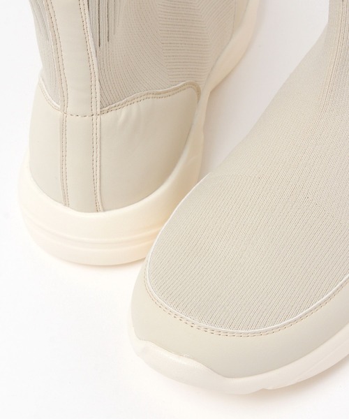 studio CLIP（スタディオクリップ）の「【撥水・消臭・抗菌防臭・クッションインソール】軽らく撥水ニットブーツ（ブーツ・レディース・グレー/ブラック/アイボリー・LARGE/MEDIUM）」の14枚目の写真